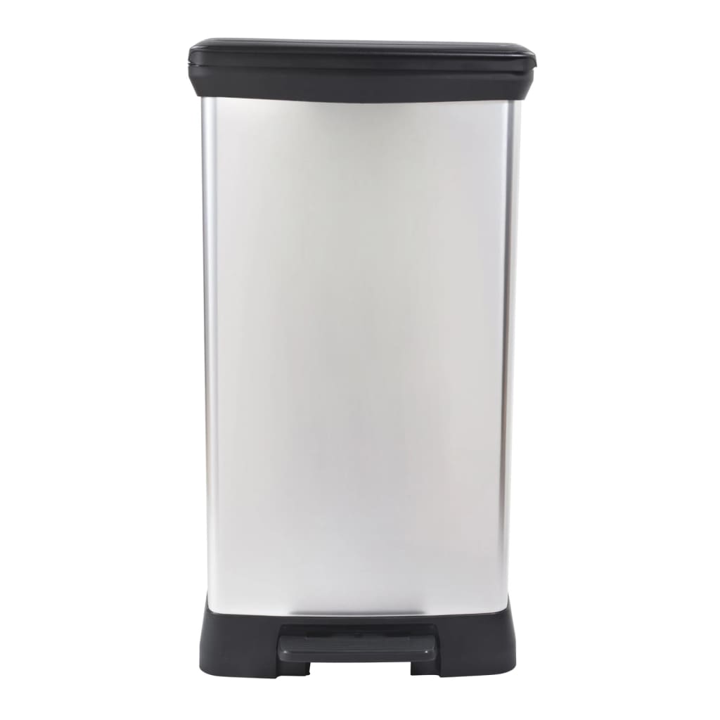 Curver Coș De Gunoi Cu Pedală Deco, Argintiu, 65L, Dreptunghiular