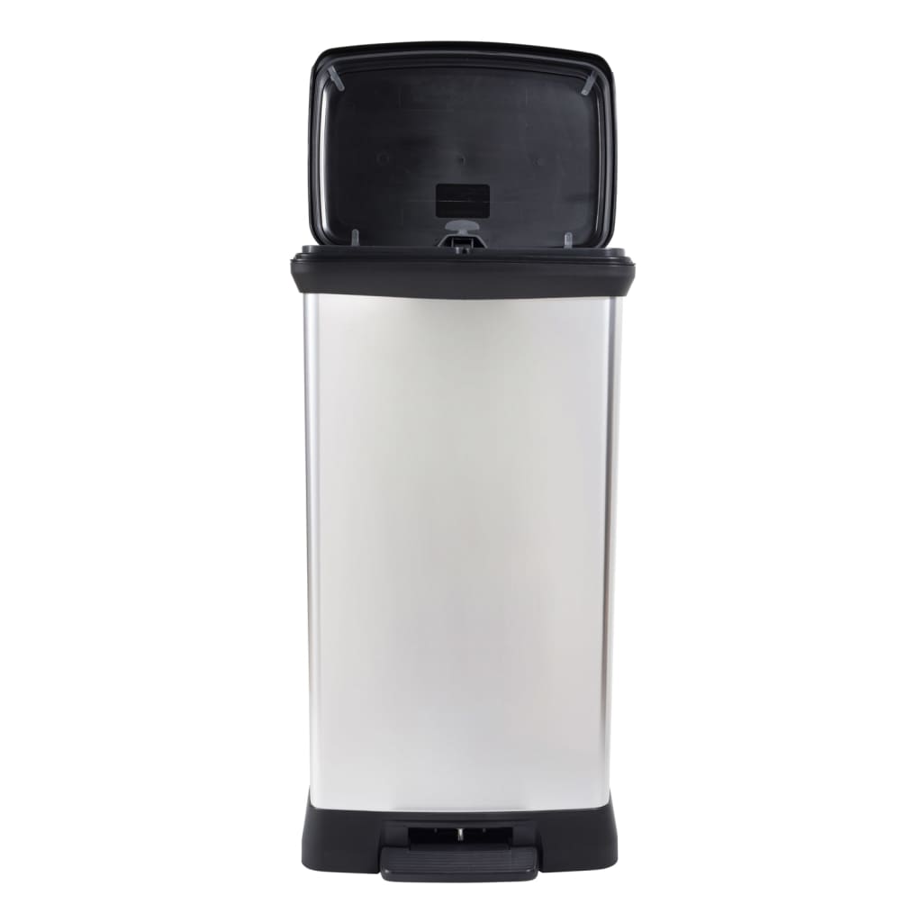 Curver Coș De Gunoi Cu Pedală Deco, Argintiu, 65L, Dreptunghiular
