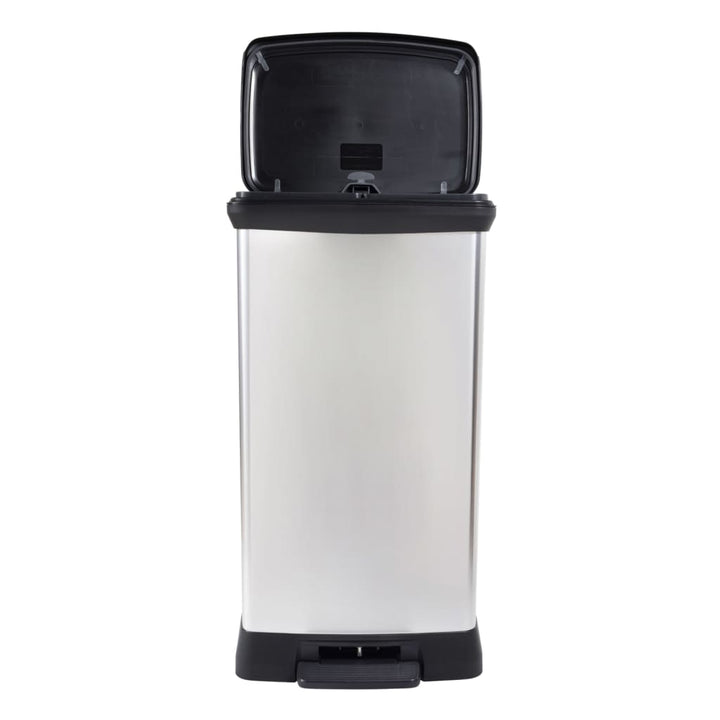 Curver Coș De Gunoi Cu Pedală Deco, Argintiu, 65L, Dreptunghiular