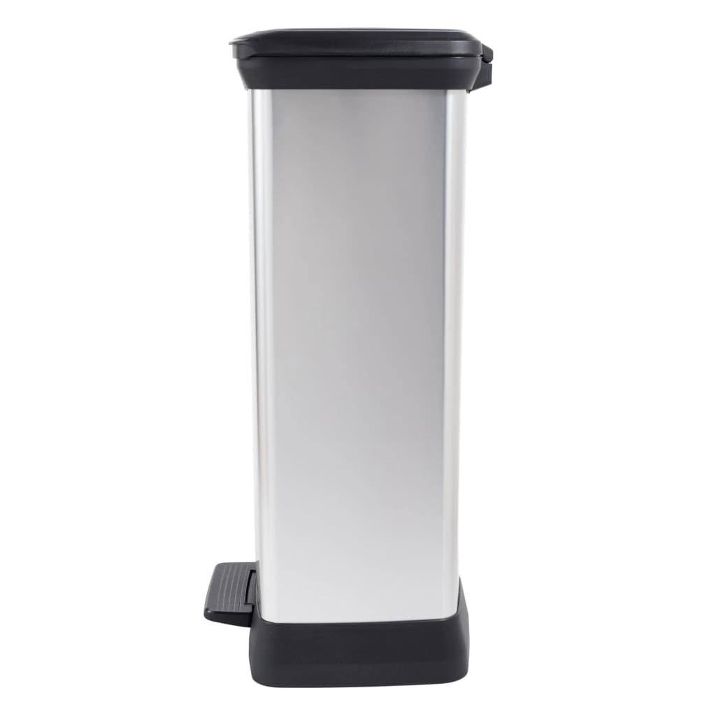 Curver Coș De Gunoi Cu Pedală Deco, Argintiu, 65L, Dreptunghiular