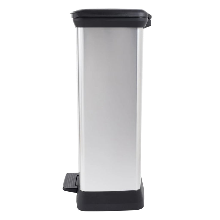 Curver Coș De Gunoi Cu Pedală Deco, Argintiu, 65L, Dreptunghiular