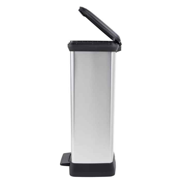 Curver Coș De Gunoi Cu Pedală Deco, Argintiu, 65L, Dreptunghiular