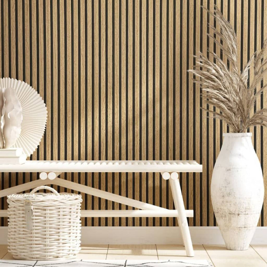 Noordwand Tapet „Botanica Wooden Slats”, Și Stejar