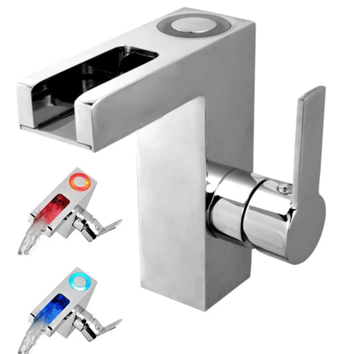 Schütte Baterie De Chiuvetă Mixer Cu Led Și Jet Cascadă Orinoco, Crom