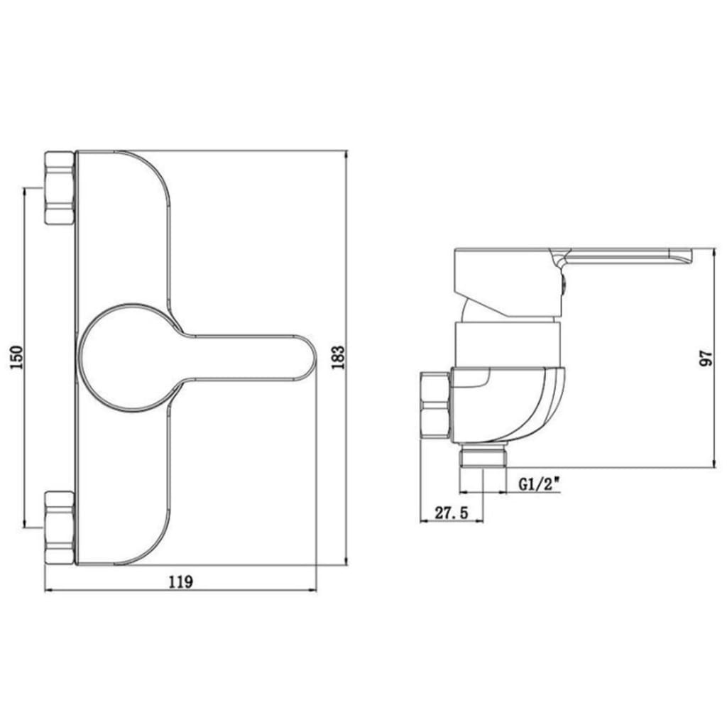 Schütte Baterie Mixer De Duș Denver, Negru Mat
