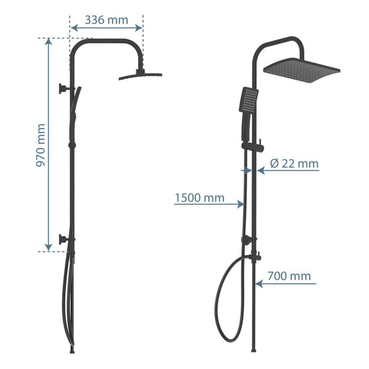 Schütte Set De Duș Deasupra Capului Mallorca, Negru Mat