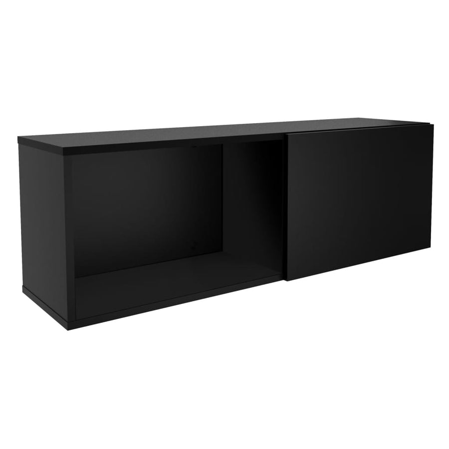 Fmd Cuier Haine Cu Compartiment De Perete, Negru, 99,1X27,2X33 Cm