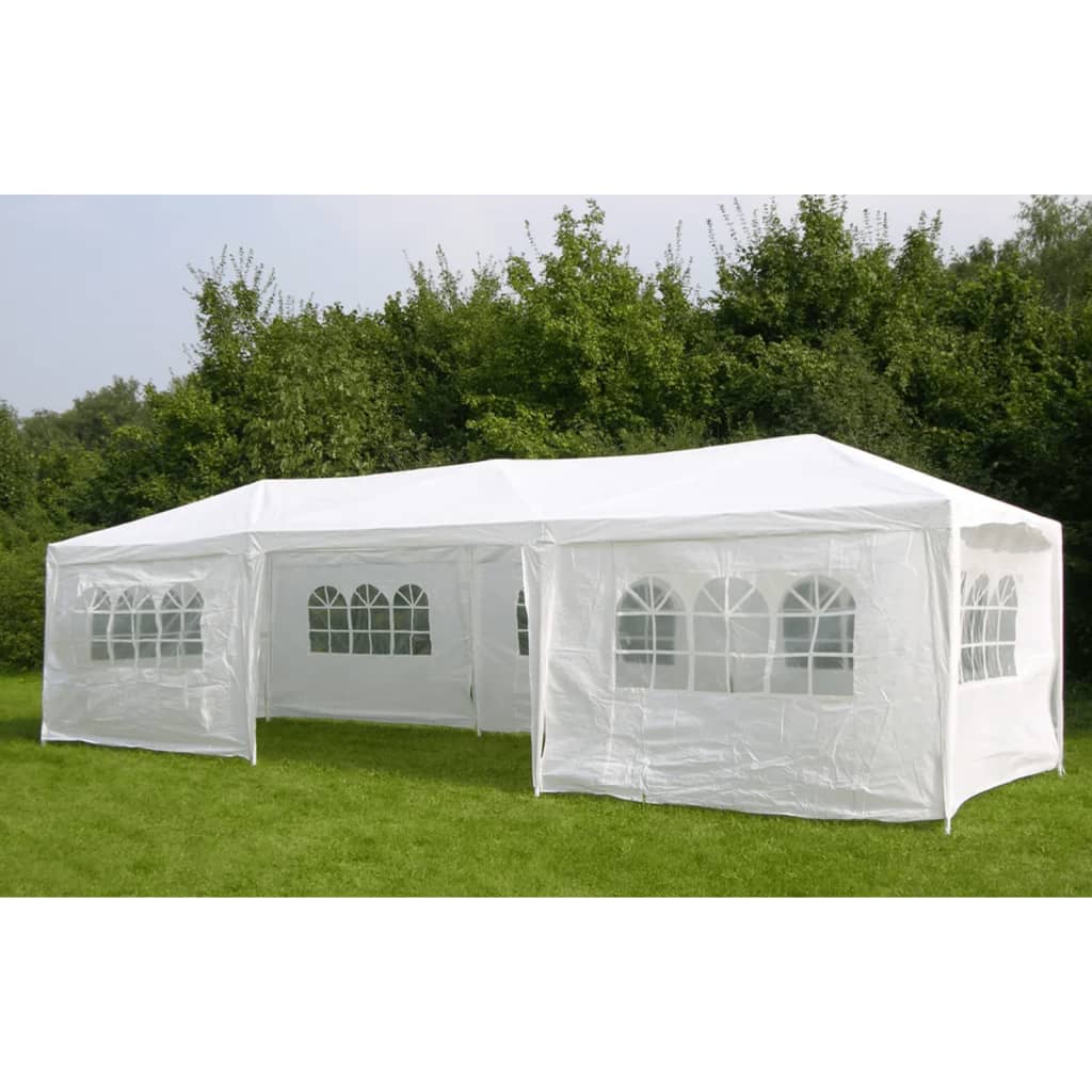 Hi Cort De Petrecere Cu Pereți Laterali, Alb, 3 X 9 M