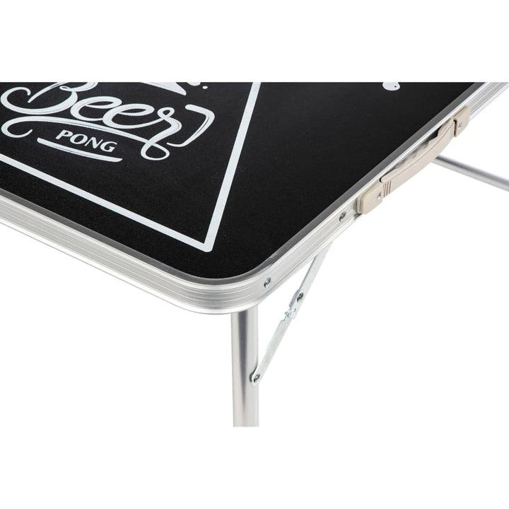 Hi Masă Pliabilă Pentru Beer Pong, Înălțime Reglabilă, Negru