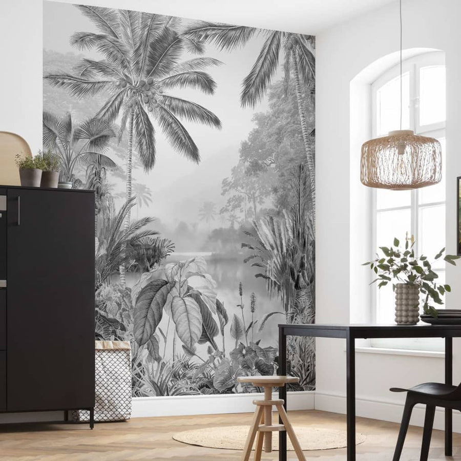 Komar Fototapet Mural Lac Tropical Alb & Negru, 200X270 Cm