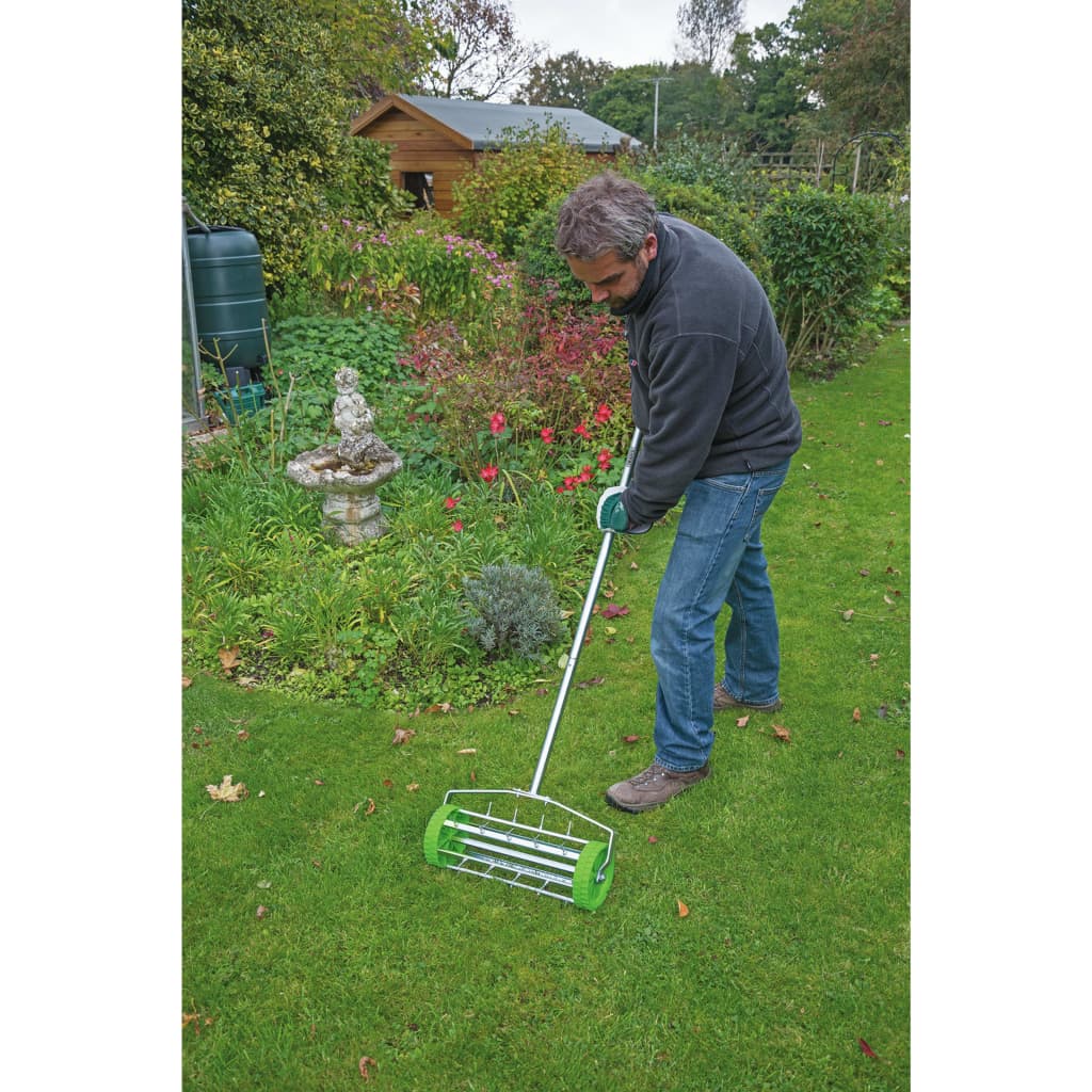 Draper Tools Aerator Pentru Gazon Cu Tambur, 450 Mm, Verde