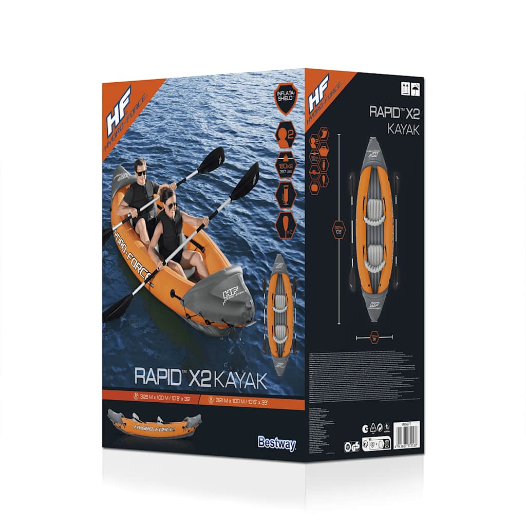 Bestway Set De Caiac Gonflabil Hydro-Force Rapid, 2 Persoane