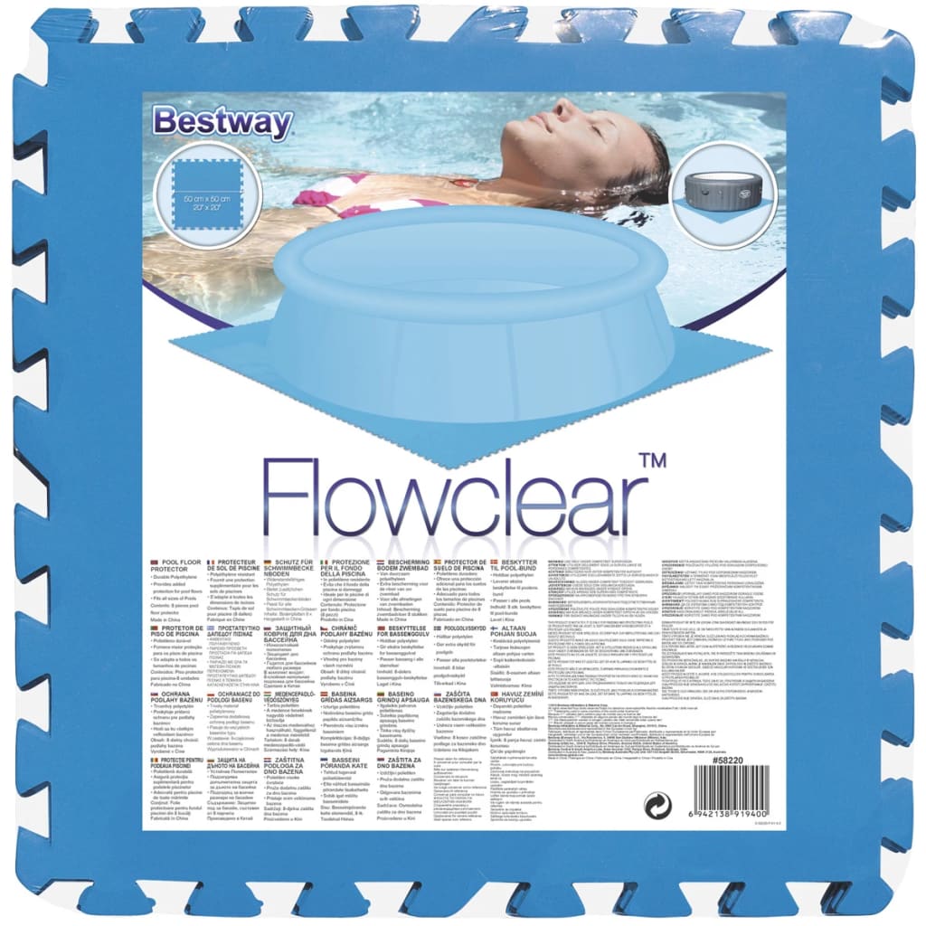 Bestway Protecții Podea Piscină, 8 Buc., Albastru, 58220
