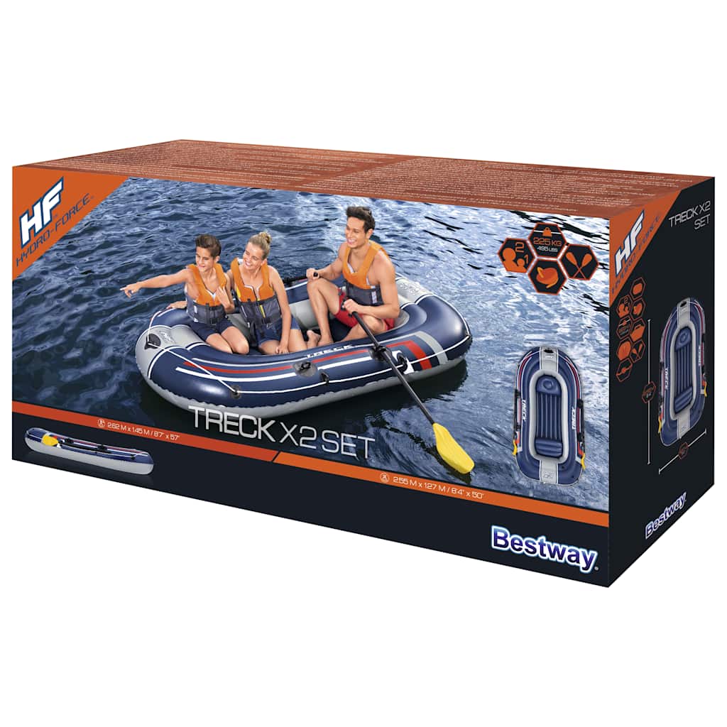 Bestway Set Barcă Gonflabilă Hydro-Force Treck X2, 255X127 Cm