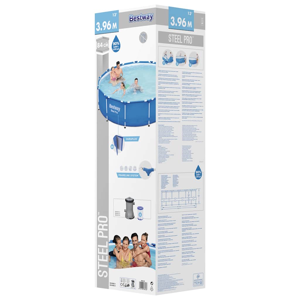 Bestway Piscină Cu Cadru Steel Pro, 396X84 Cm
