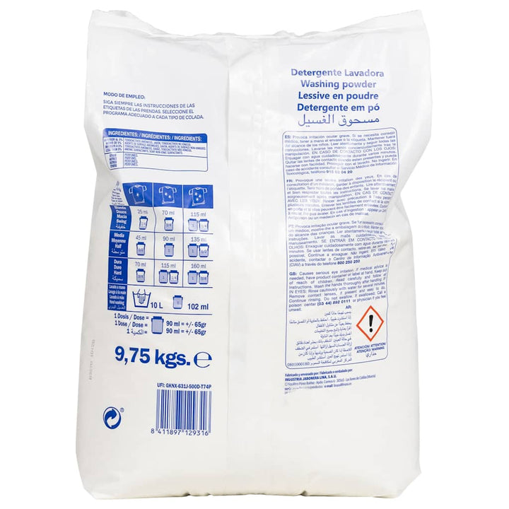 Detergent Pudră De Spălat, 150 De Spălări, 9,75 Kg, Alb