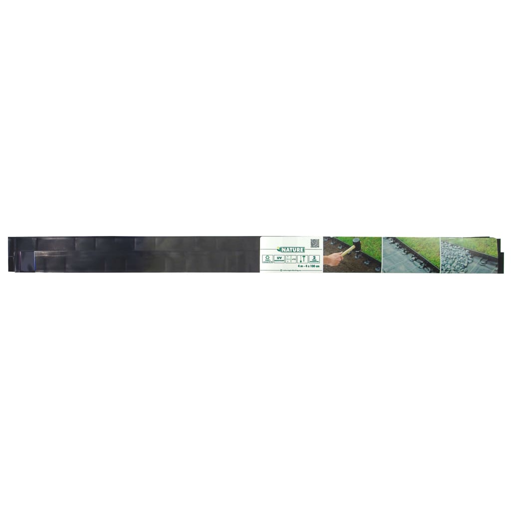 Nature Margine Bordură De Grădină Și Țăruși De Fixare, Negru