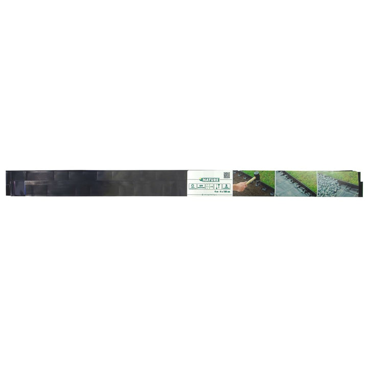 Nature Margine Bordură De Grădină Și Țăruși De Fixare, Negru