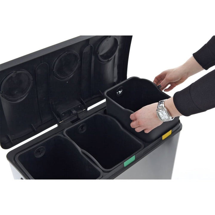 Eko Coș De Gunoi Cu Pedală Rejoice, Argintiu Mat, 3X12 L