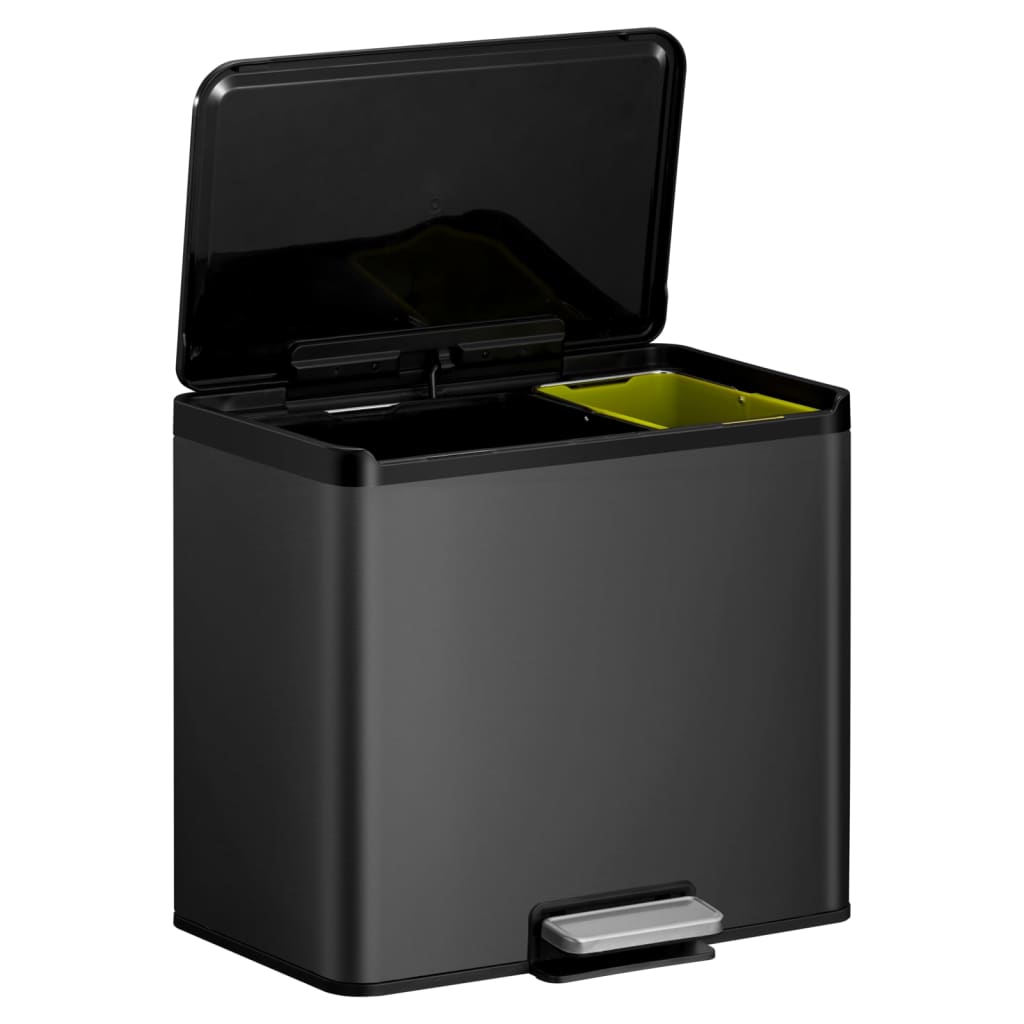 Eko Coș De Gunoi Cu Pedală Essential, Negru, 20+9 L
