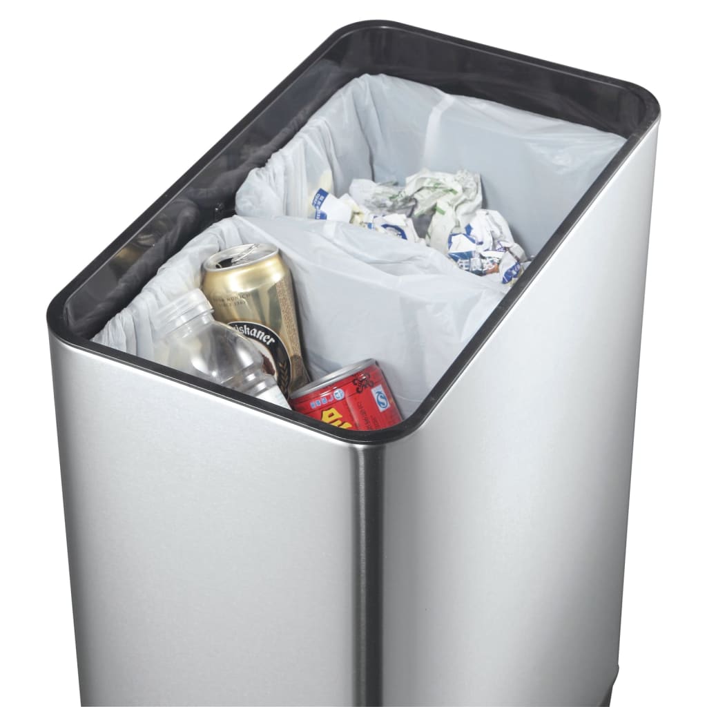 Eko Coș De Gunoi Cu Senzor &quot;Phantom&quot;, Argintiu Mat, 2X20 L