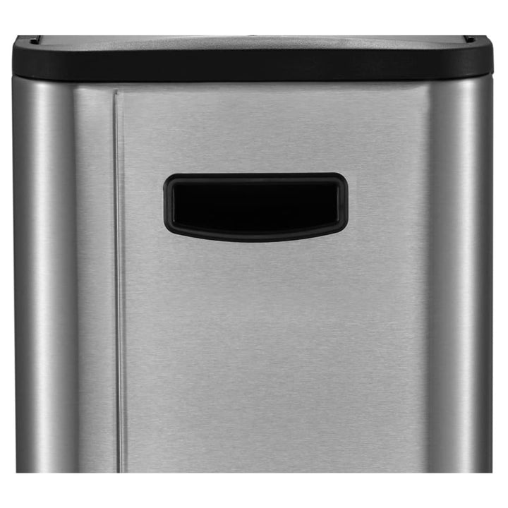 Eko Coș De Gunoi Cu Pedală „Ecoslim”, 2X20 L, Argintiu Mat