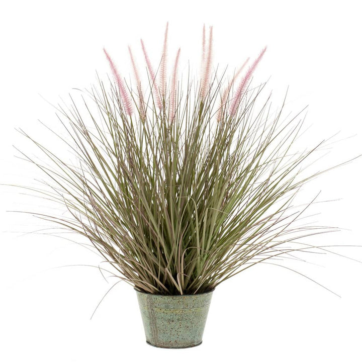 Emerald Iarbă Artificială Pennisetum 58 Cm În Ghiveci De Zinc