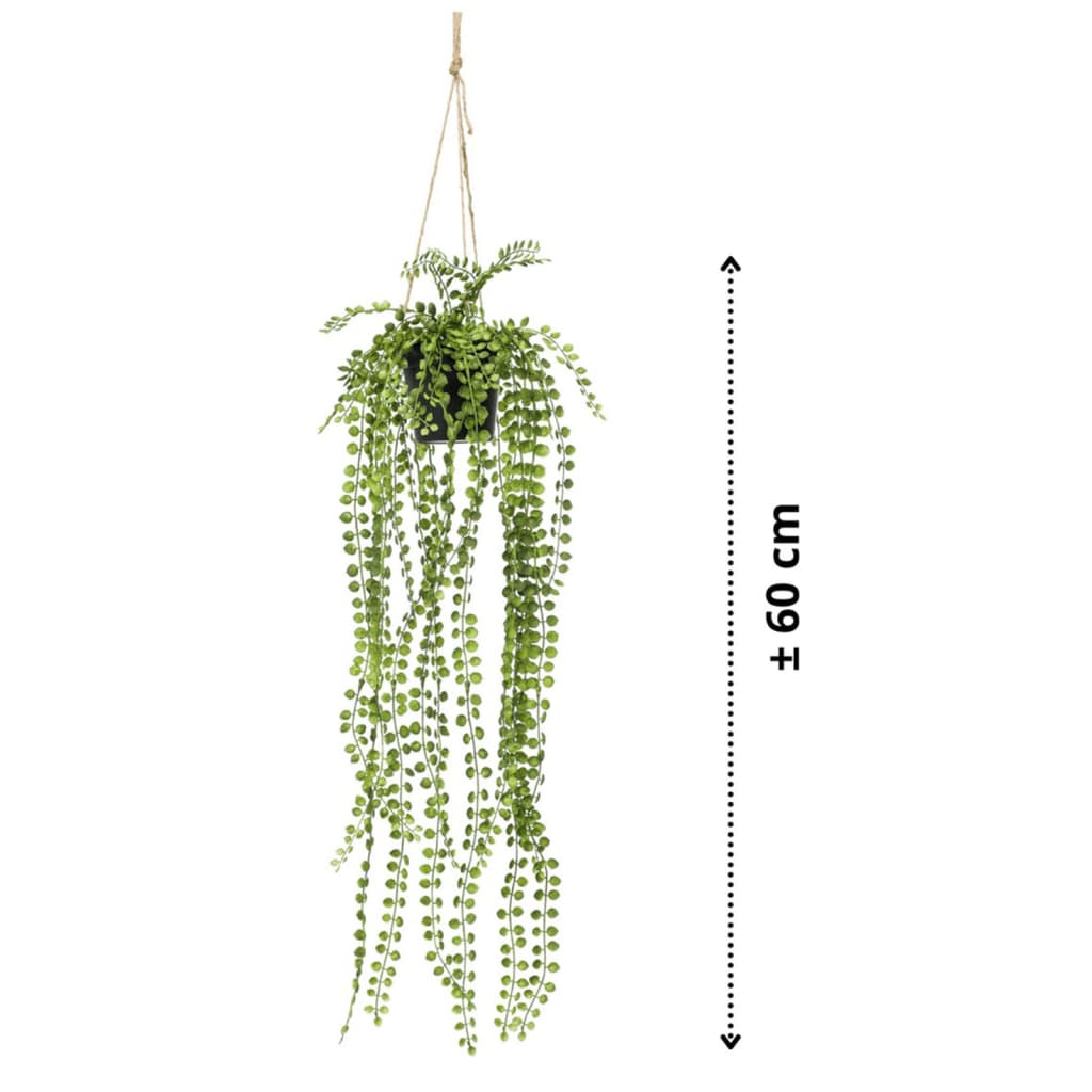Emerald Ficus Artificial Pumila, Tufă Suspendată În Ghiveci, 60 Cm
