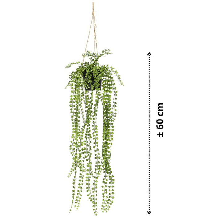 Emerald Ficus Artificial Pumila, Tufă Suspendată În Ghiveci, 60 Cm