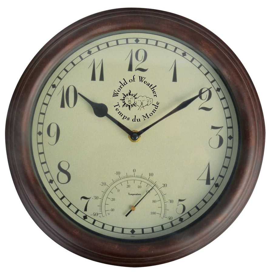 Esschert Design Ceas De Gară Cu Termometru, 30,5 Cm, Tf007