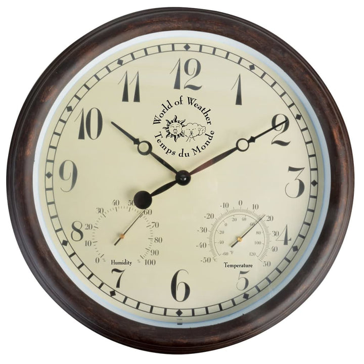 Esschert Design Ceas De Gară Cu Termo-Higrometru Tf008, 30,5 Cm