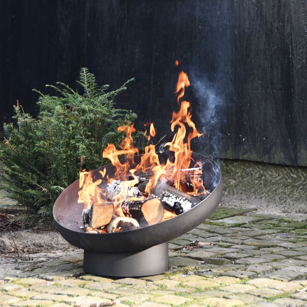 Esschert Design Bol Pentru Foc Înclinat, Negru, Oțel Ff402