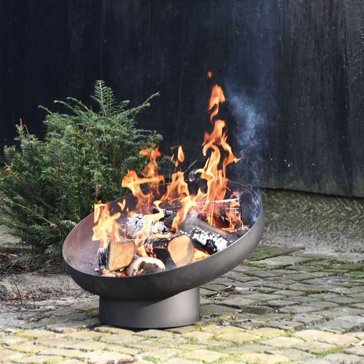 Esschert Design Bol Pentru Foc Înclinat, Negru, Oțel Ff402