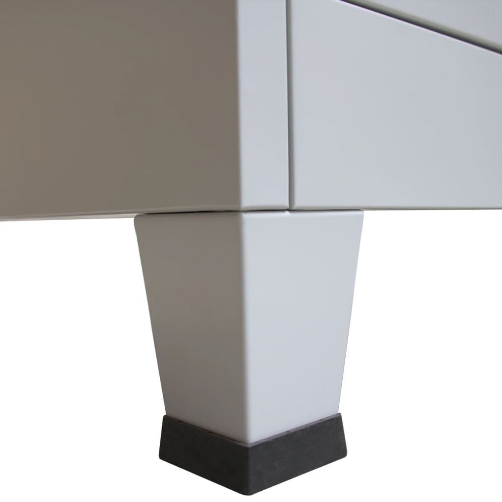 Dulap De Birou Cu 2 Uși Din Oțel 90X40X180 Cm, Gri