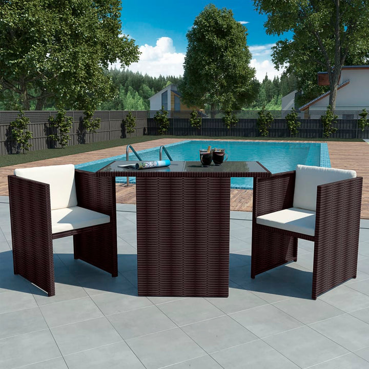 Set Bistro Cu Perne, 3 Piese, , Poliratan