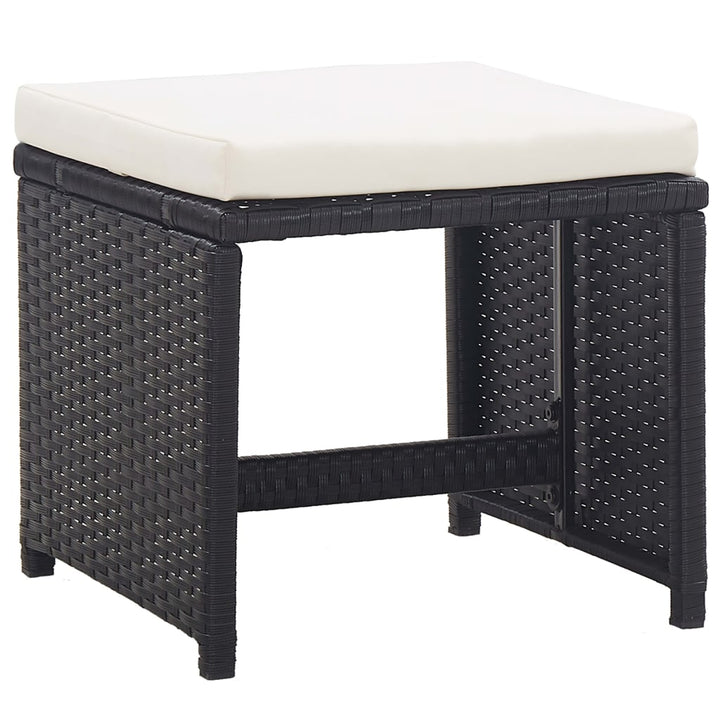 Set Mobilier De Exterior Cu Perne, 5 Piese, Negru, Poliratan