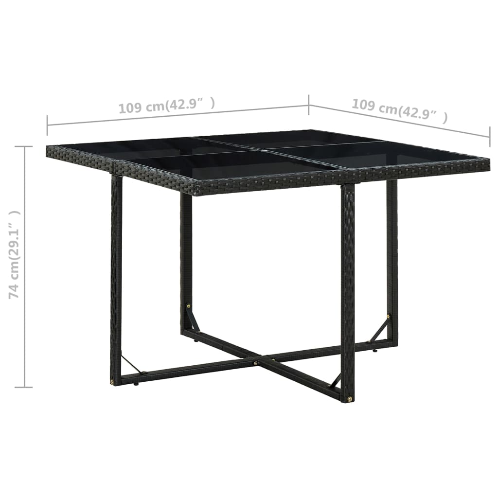 Set Mobilier De Exterior Cu Perne, 9 Piese, Negru, Poliratan