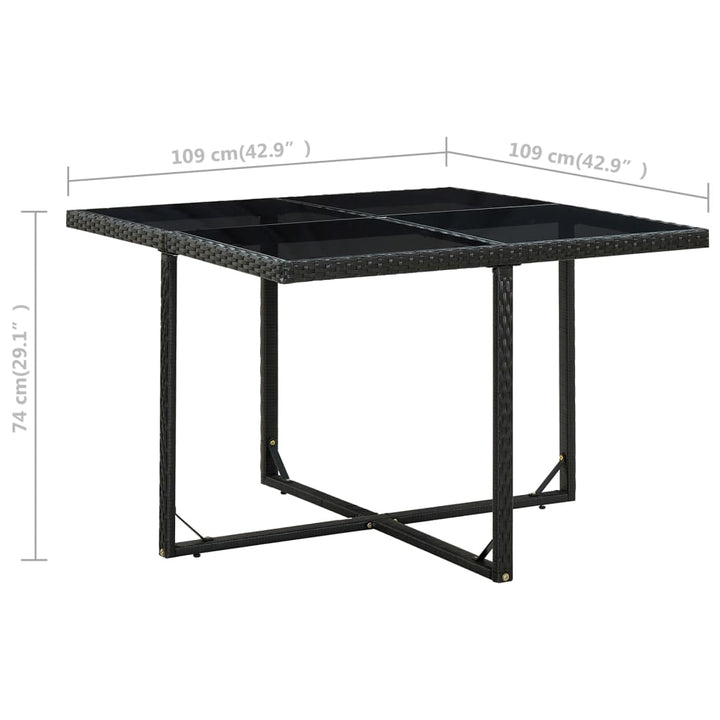 Set Mobilier De Exterior Cu Perne, 9 Piese, Negru, Poliratan