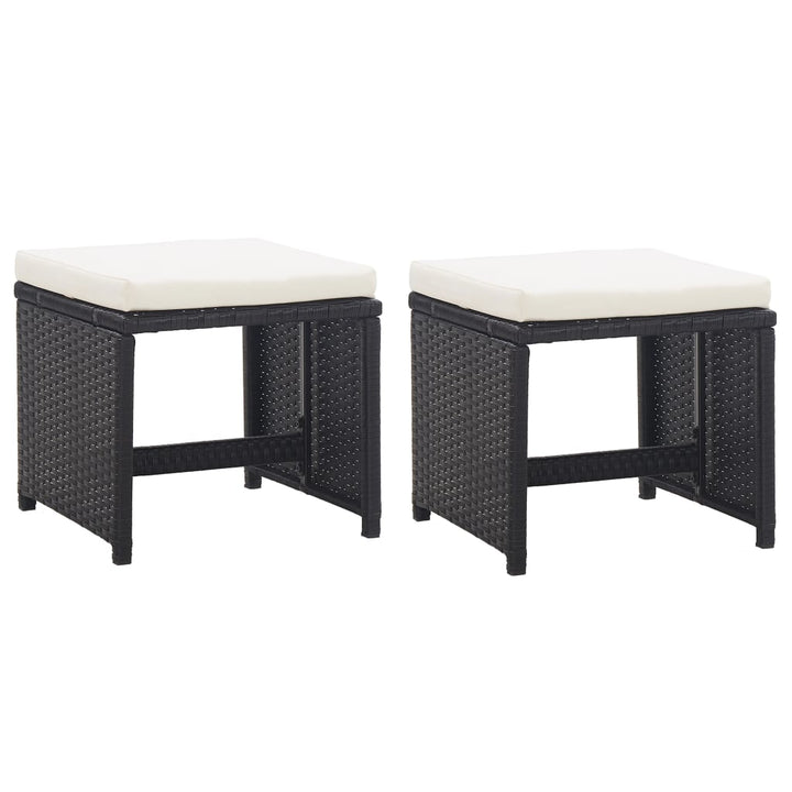 Set Mobilier De Exterior Cu Perne, 9 Piese, Negru, Poliratan