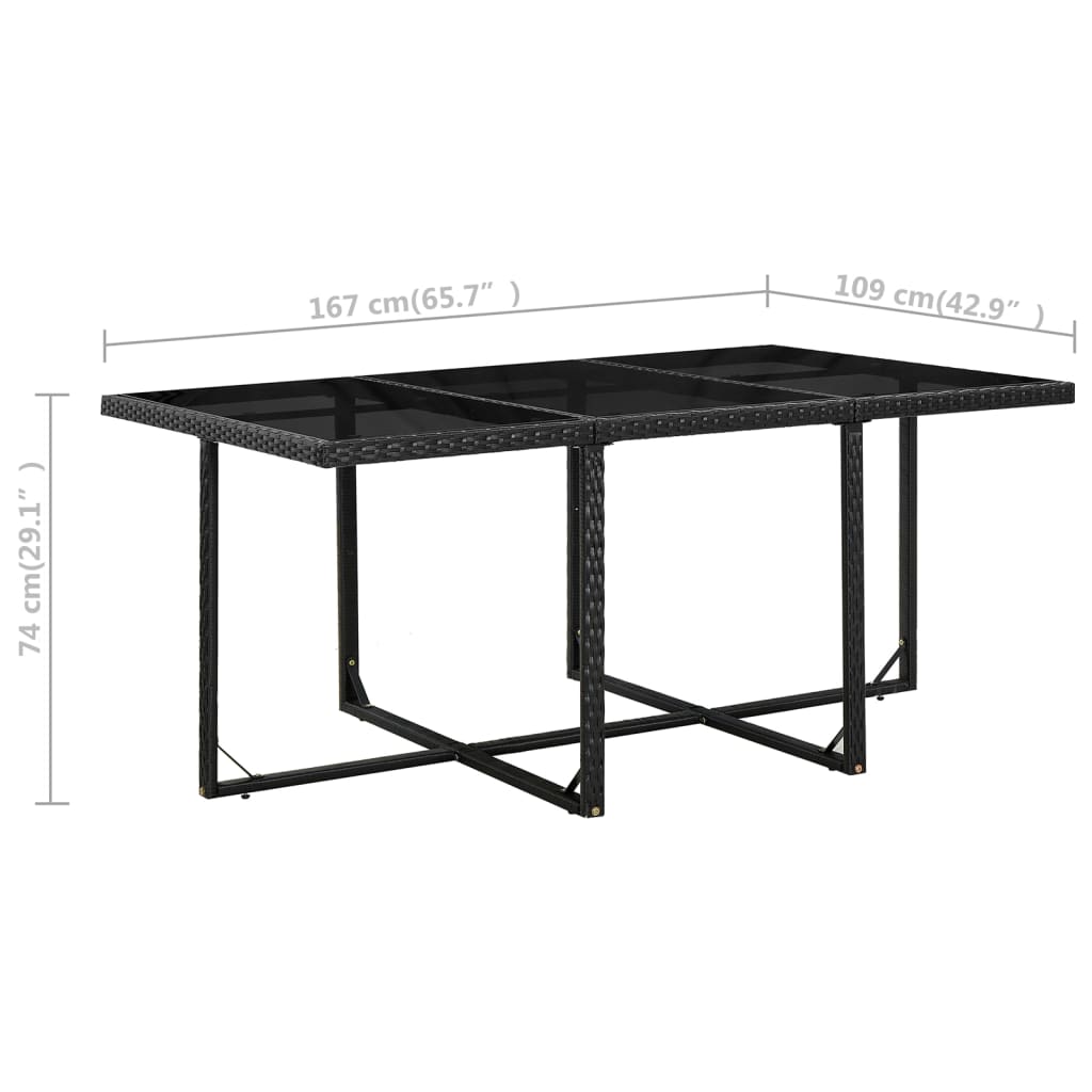 Set Mobilier De Exterior Cu Perne, 11 Piese, Negru, Poliratan