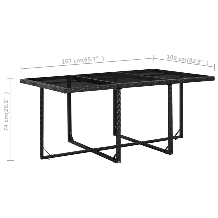 Set Mobilier De Exterior Cu Perne, 11 Piese, Negru, Poliratan