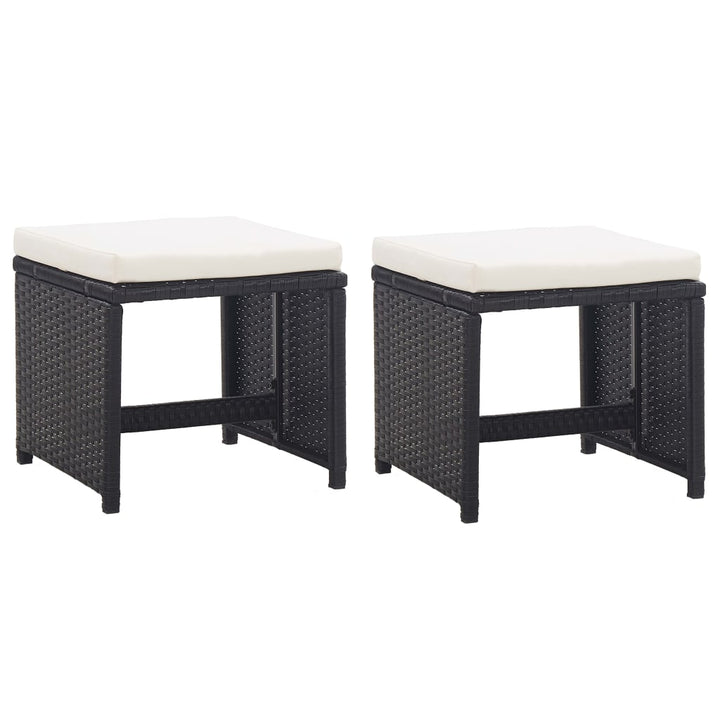 Set Mobilier De Exterior Cu Perne, 11 Piese, Negru, Poliratan