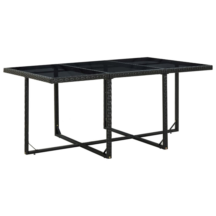 Set Mobilier De Exterior Cu Perne, 11 Piese, Negru, Poliratan