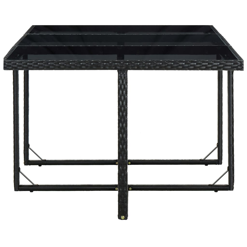 Set Mobilier De Exterior Cu Perne, 11 Piese, Negru, Poliratan