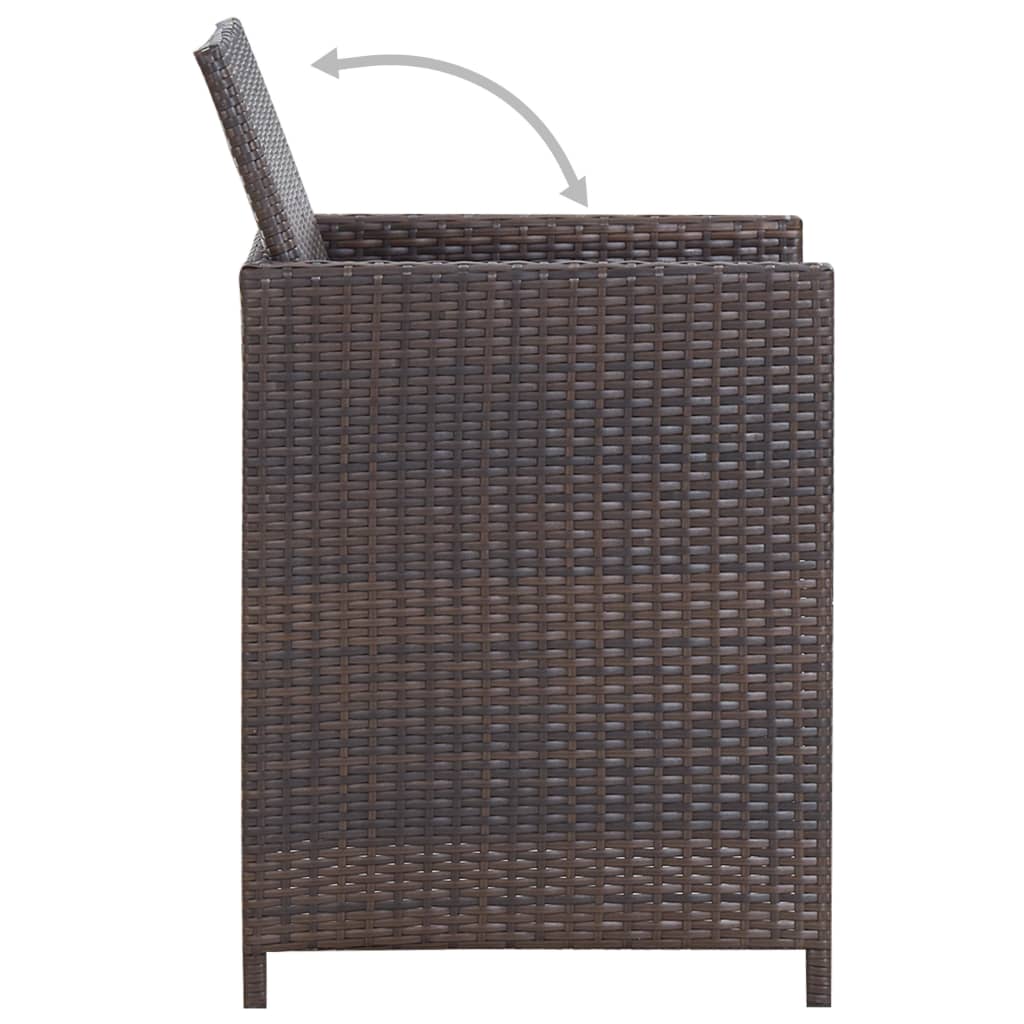Set Mobilier De Exterior Cu Perne, 9 Piese, , Poliratan