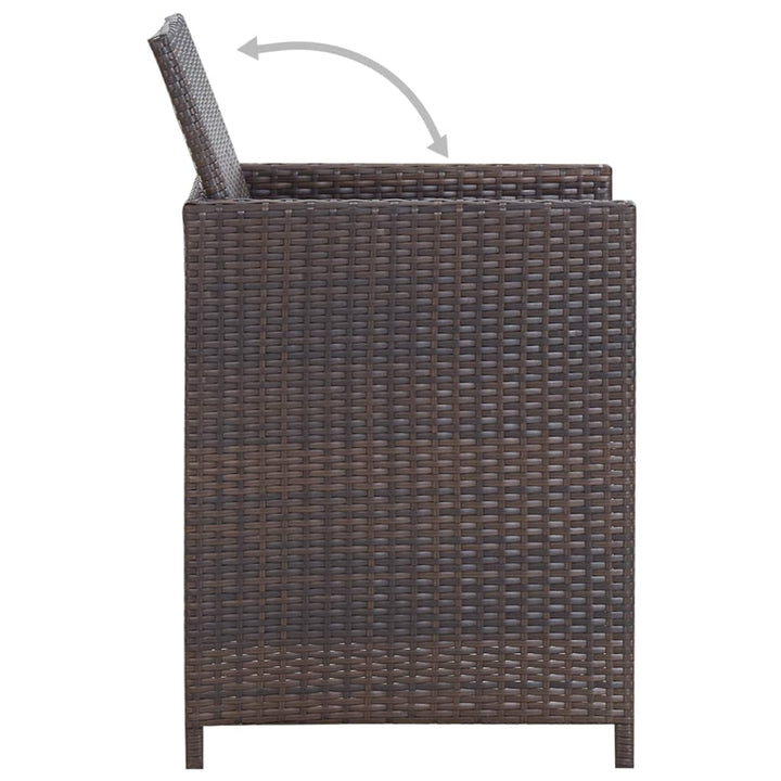 Set Mobilier De Exterior Cu Perne, 9 Piese, , Poliratan