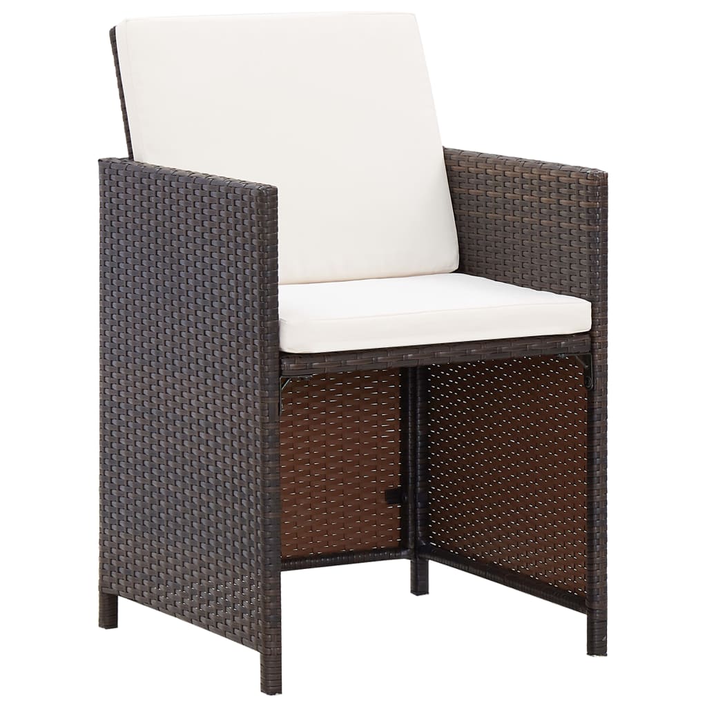 Set Mobilier De Exterior Cu Perne, 9 Piese, , Poliratan