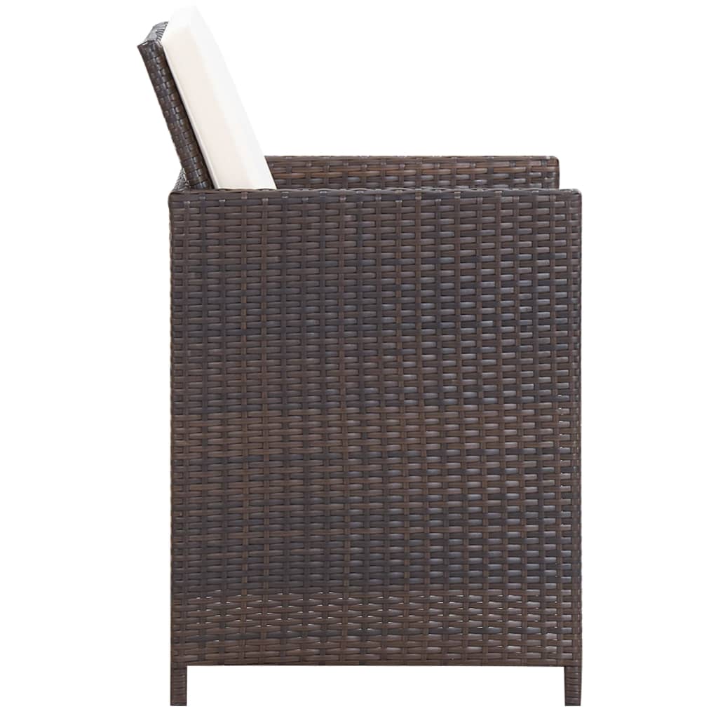 Set Mobilier De Exterior Cu Perne, 9 Piese, , Poliratan