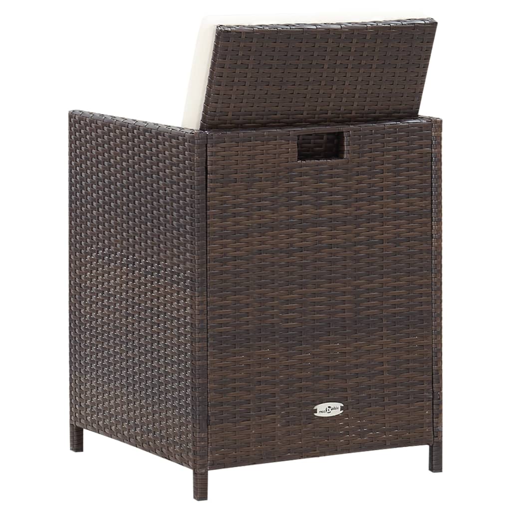 Set Mobilier De Exterior Cu Perne, 9 Piese, , Poliratan
