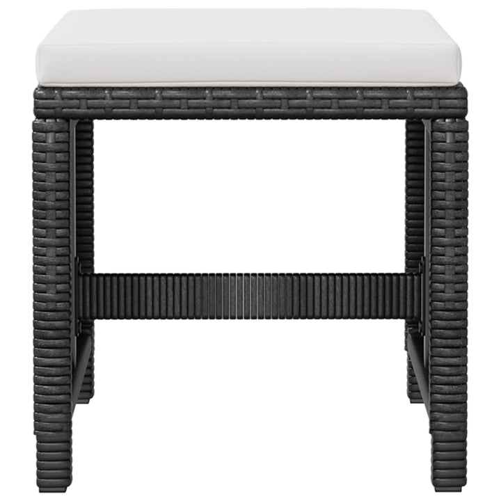 Set Mobilier De Exterior, 5 Piese Negru, Poliratan, Lemn Acacia